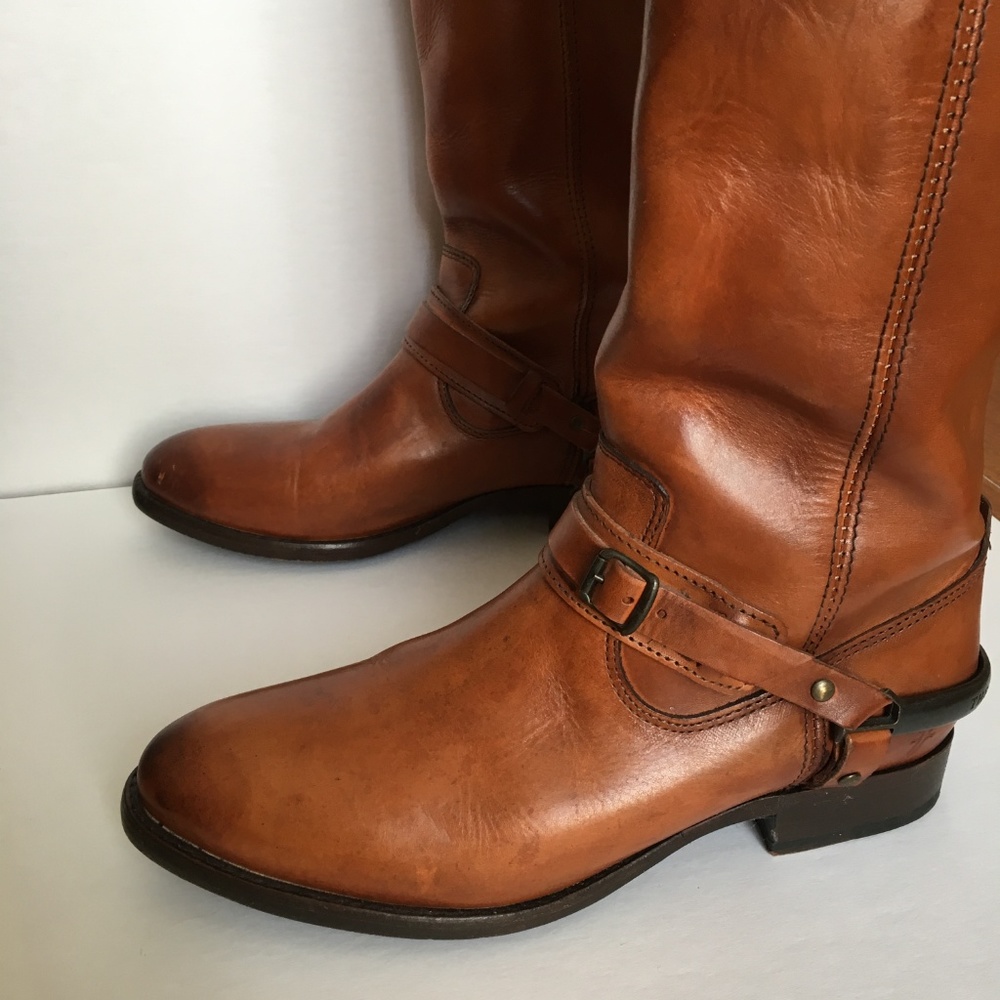 Frye Lindsay Spur Boots - Tan Colored Leather - 8M